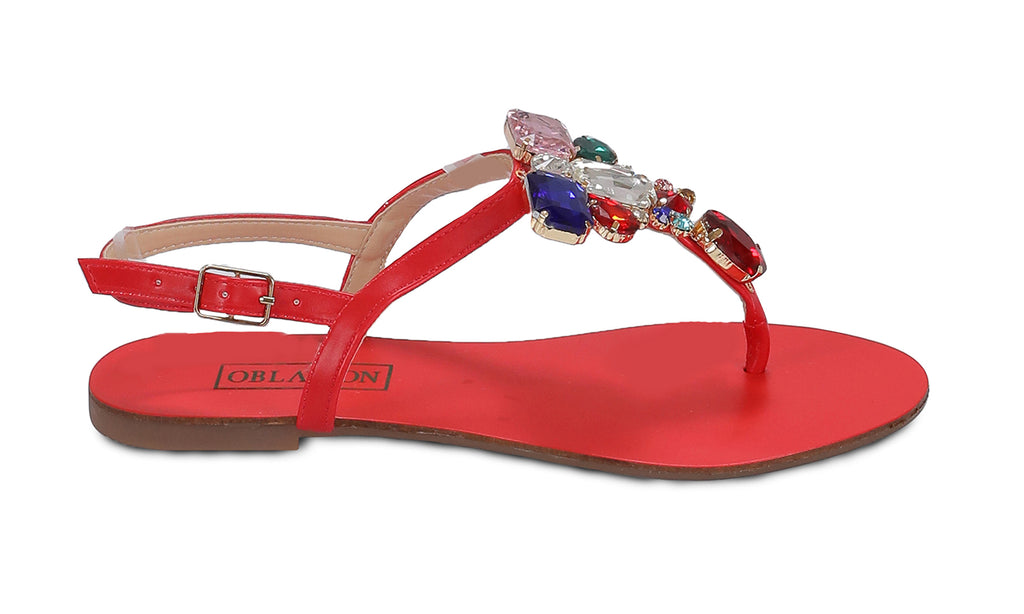 Ventutto Rio  Crystal Cluster T-Strap Sandal