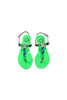 Ventutto Rio Bright Green Silver Crystal Cluster T-Strap Sandal