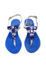 Ventutto Rio Blue Silver Crystal Cluster T-Strap Sandal