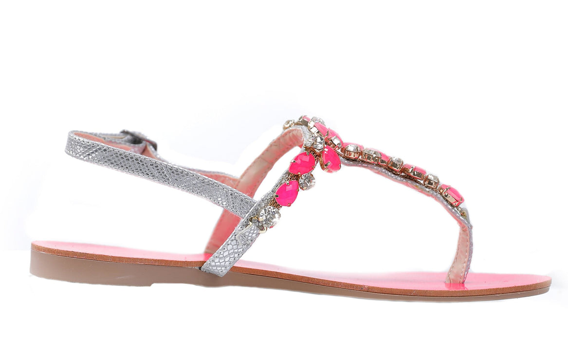 Ventutto Rio Pinky Crystal Cluster T-Strap Sandal