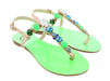 Ventutto Rio Green Crystal Cluster T-Strap Sandal-7