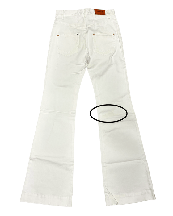 Defective Roberto Cavalli White Flare Denim Jeans-IT 40