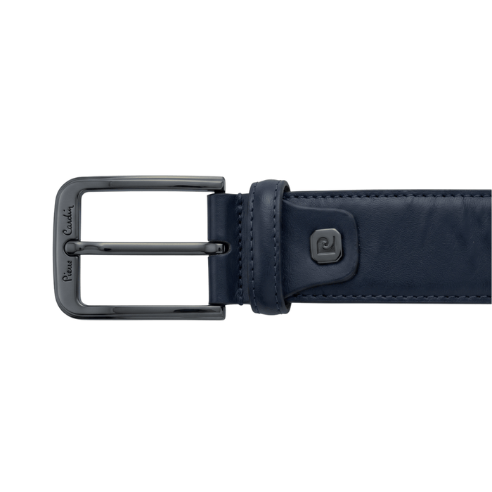 Pierre Cardin Blue Smooth Classic Black Silver D-Ring Adjustable Belt Adjustable Mens Belt-40