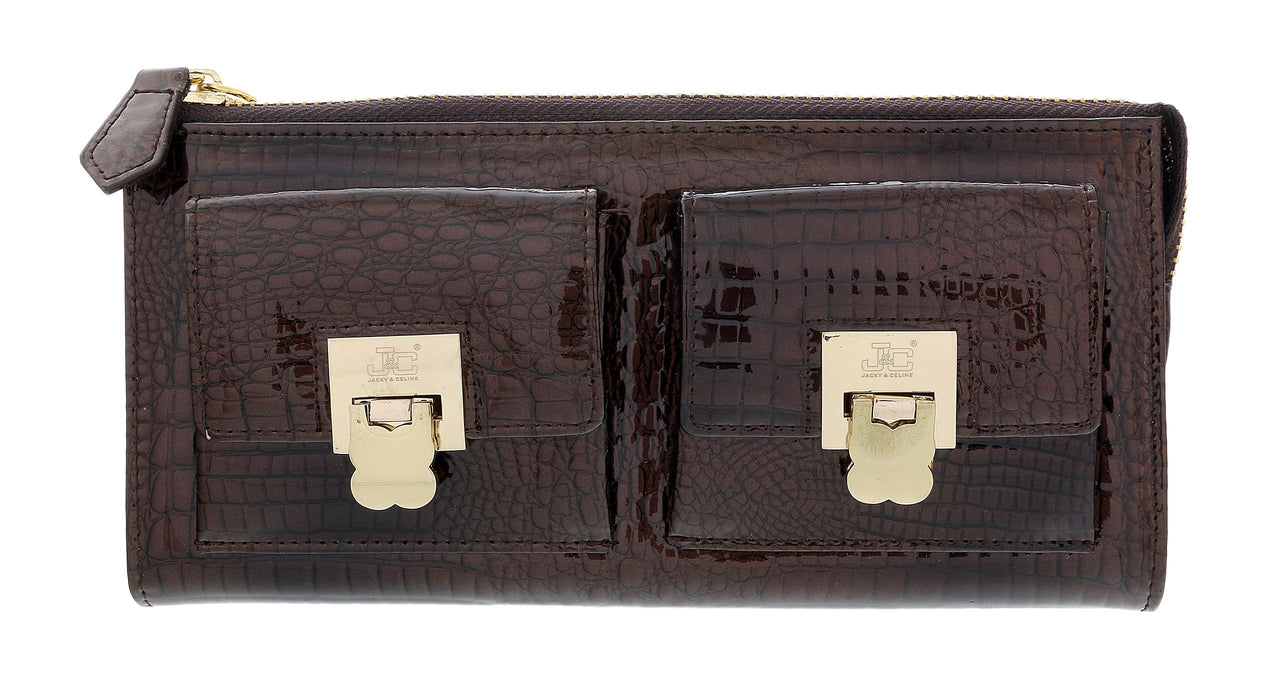 J&C J11-012 MORO Brown Zippered  Large Wallet