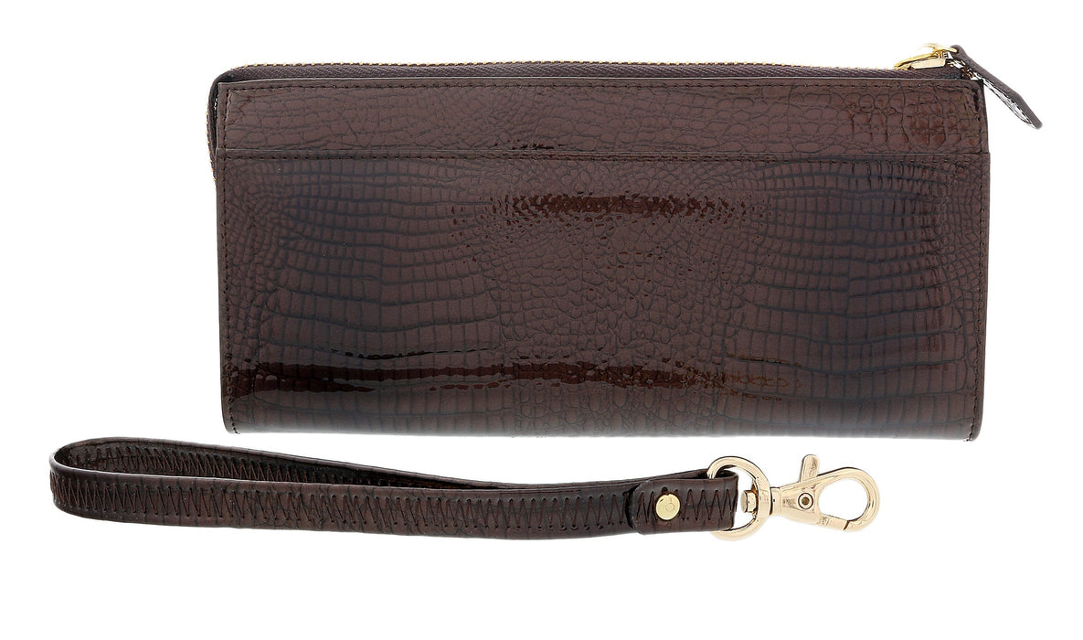 J&C J11-012 MORO Brown Zippered  Large Wallet