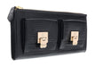 J&C J11-012 NERO Black Zippered  Large Wallet