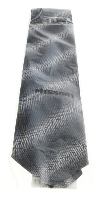 Missoni U4547 Gray/Black Graphic 100% Silk Tie