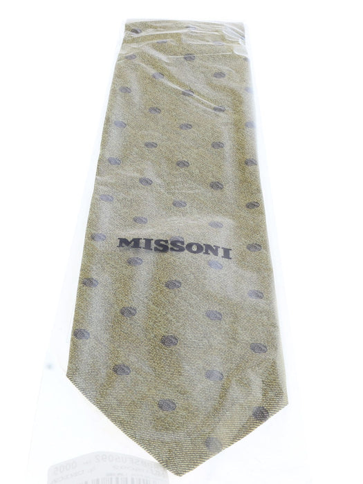 Missoni U5092 Gold/Brown Polka Dot 100% Silk Tie