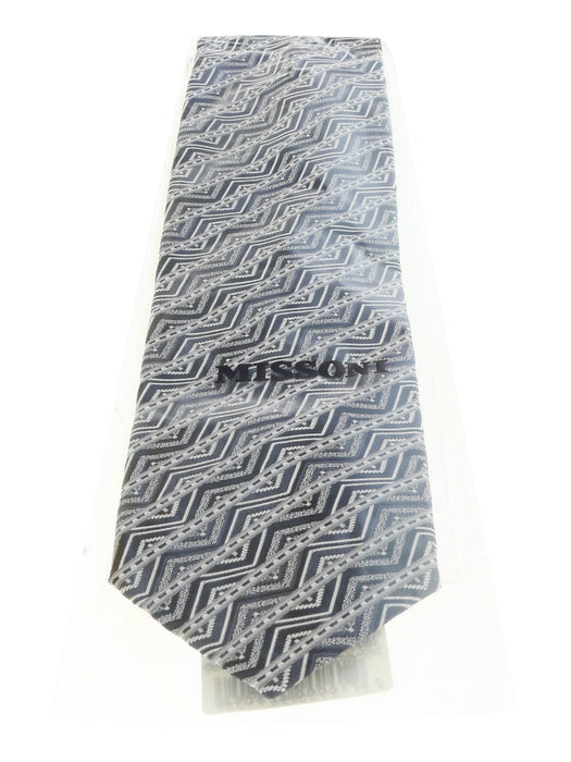 Missoni U5098 Silver/Black Graphic 100% Silk Tie