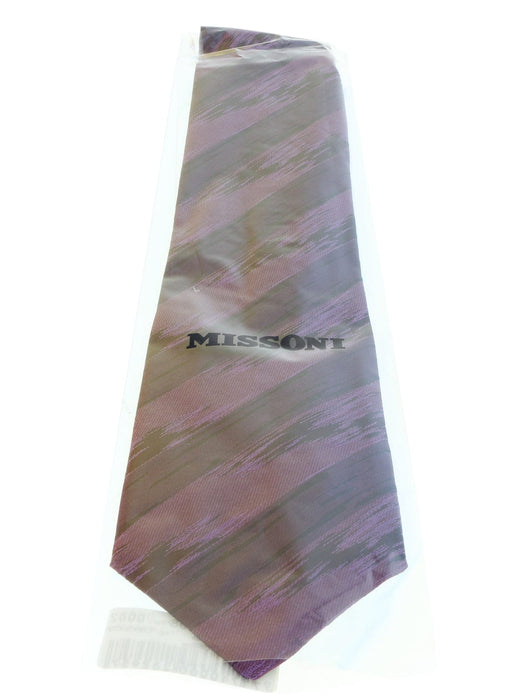 Missoni U5468 Purple Faux Bois 100% Silk Tie