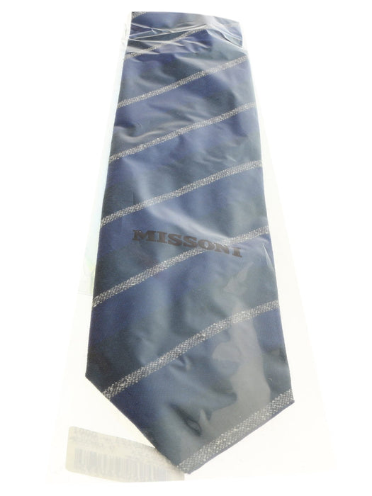 Missoni U5121 Navy/Grey Repp 100% Silk Tie