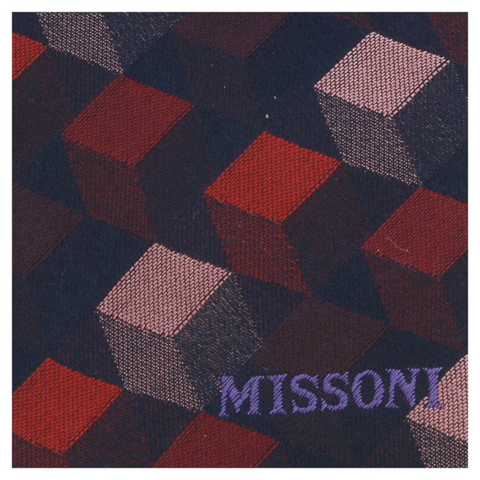Missoni U5562 Red/Maroon Graphic 100% Silk Tie