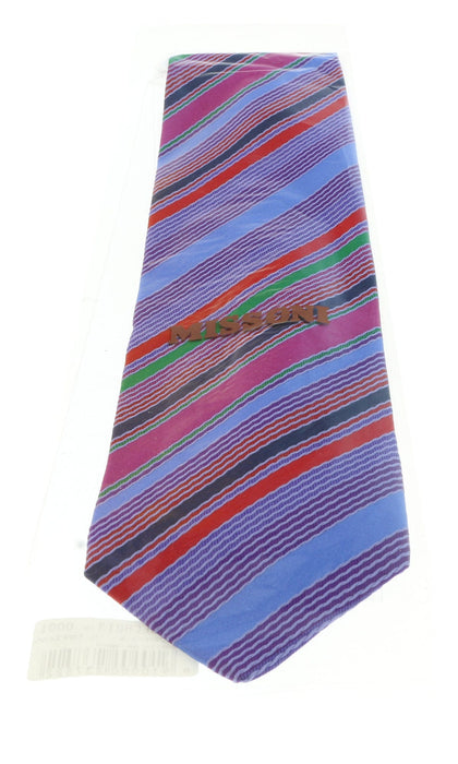 Missoni U8013 Blue/Purple Regimental 100% Silk Tie