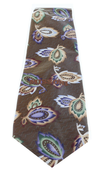 Missoni U1452 Brown/Blue Chinoiserie 100% Silk Tie