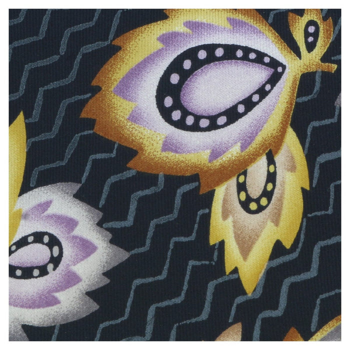 Missoni U1452  Black/Purple Chinoiserie 100% Silk Tie