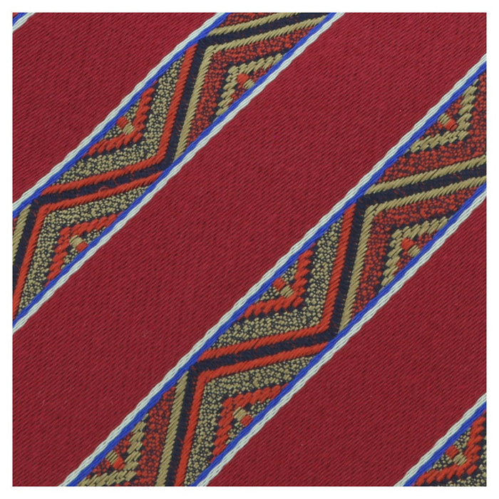 Missoni U5128 Red/Gold Awning 100% Silk Tie