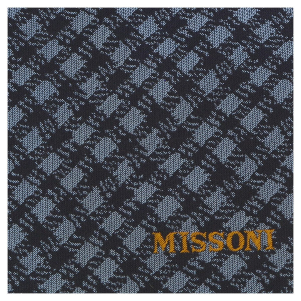 Missoni U5566 Blue Gingham Pure Silk Tie