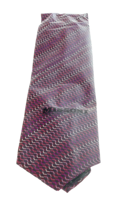 Missoni U5067 Pink/Purple Sharkskin 100% Silk Tie