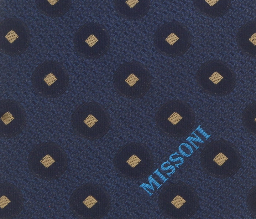 Missoni U5027 Navy  Polka Dot 100% Silk Tie