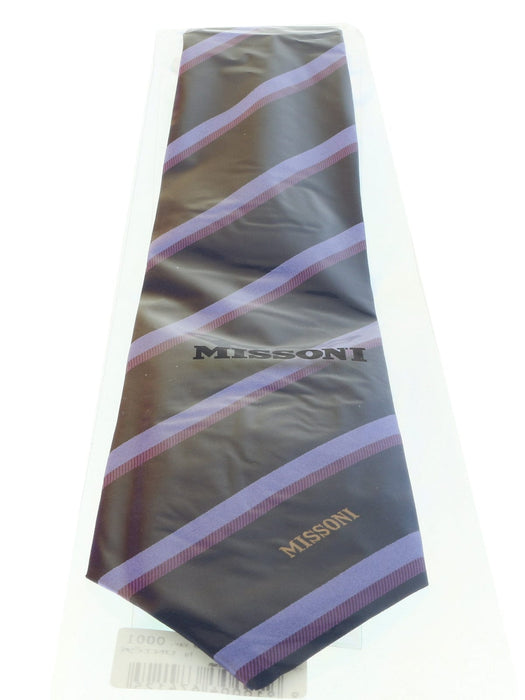 Missoni U5035 Navy/Purple Repp 100% Silk Tie