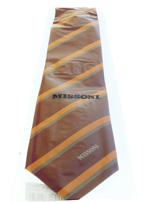 Missoni U5035 Maroon/Orange Repp 100% Silk Tie