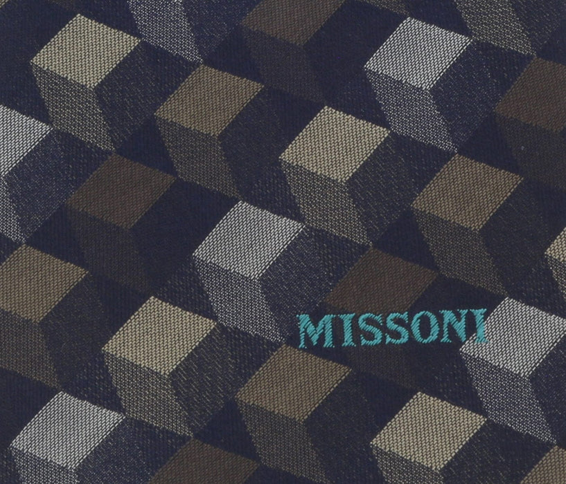 Missoni U5562 Silver/Gold Abstract 100% Silk Tie