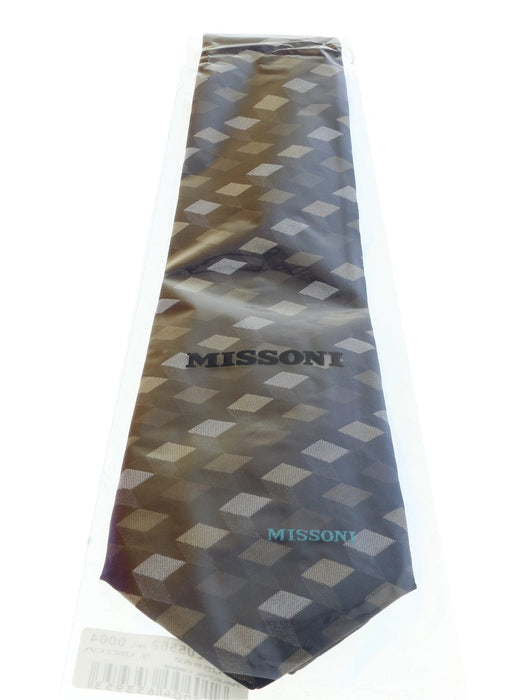 Missoni U5562 Silver/Gold Abstract 100% Silk Tie