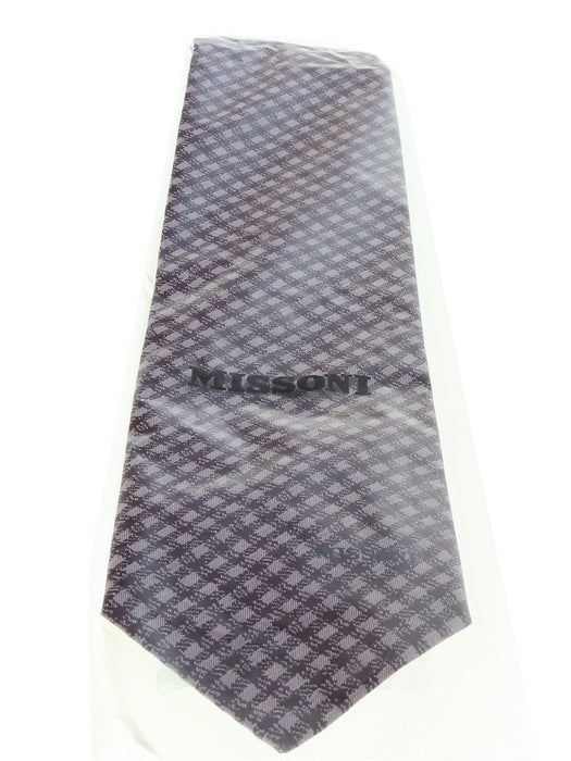 Missoni U5566 Lavender/Violet Gingham 100% Silk Tie