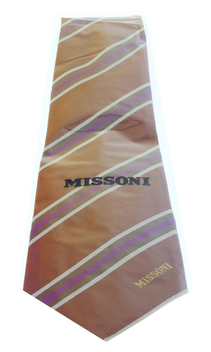 Missoni U5029 Rust/Purple Regimental 100% Silk Tie