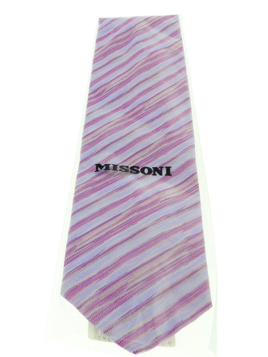 Missoni U4311 Purple Bar Code 100% Silk Tie