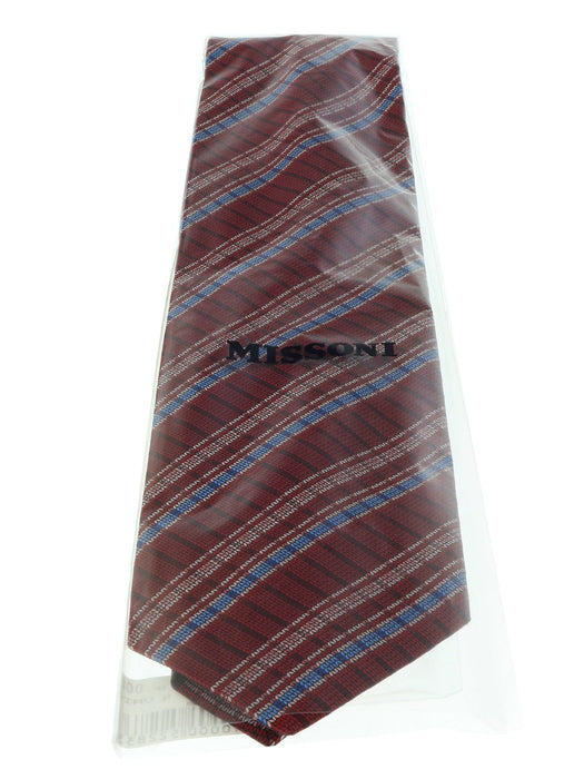 Missoni U4523 Red/Blue Madras 100% Silk Tie
