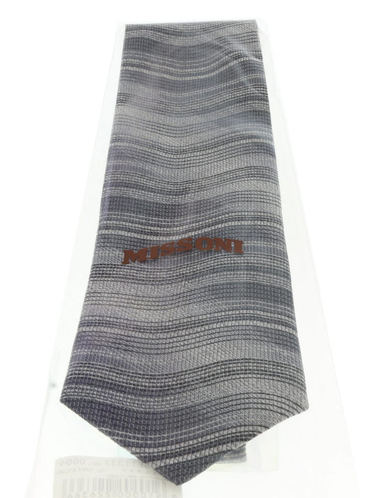 Missoni U1337 Silver/Gray Pencil 100% Silk Tie