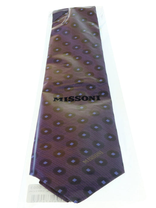 Missoni U5027 Purple/Blue Geometric 100% Silk Tie