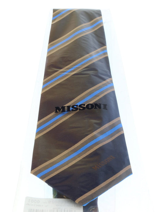 Missoni U5029 Navy/Gold Regimental 100% Silk Tie