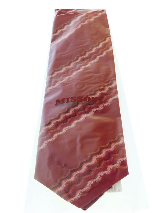 Missoni U3829 Red Sharkskin 100% Silk Ties