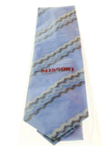 Missoni U3829  Blue Sharkskin Pure Silk Ties
