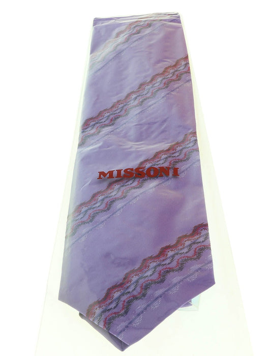 Missoni U3829  Violet Sharkskin 100% Silk Ties