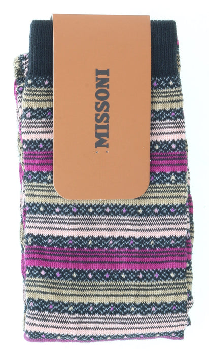 Missoni GM00CMD5220 0002 Tan/Fuschia Boot Socks