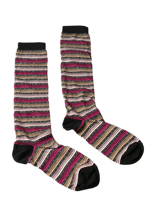 Missoni GM00CMD5220 0002 Tan/Fuschia Boot Socks
