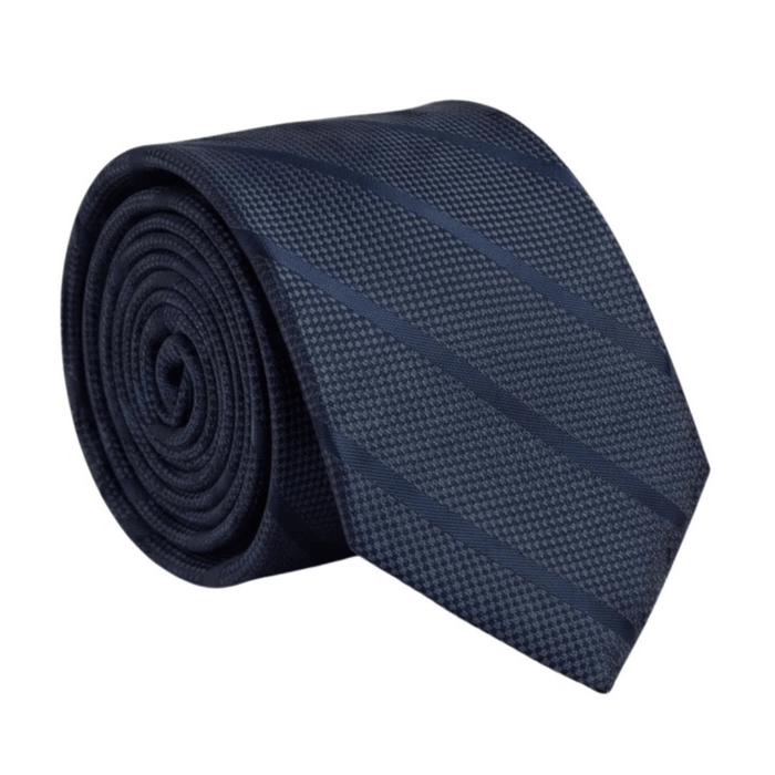 Emporio Armani Silk Blue Quarter Striped 3in Tie – Made in Italy