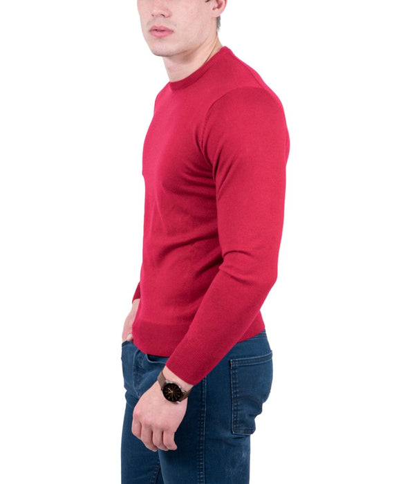 Maglierie Di Perugia Red Crew Neck  Classic Sweater