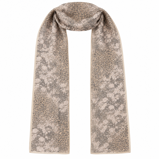 Ungaro UN7018 S7802 Animal Print Brown Silk Scarf