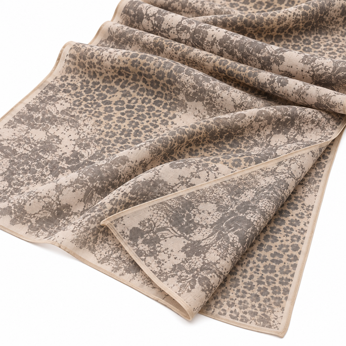Ungaro UN7018 S7802 Animal Print Brown Silk Scarf