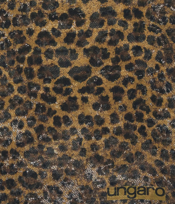 Ungaro UN7018 S7802 Animal Print Brown Silk Scarf