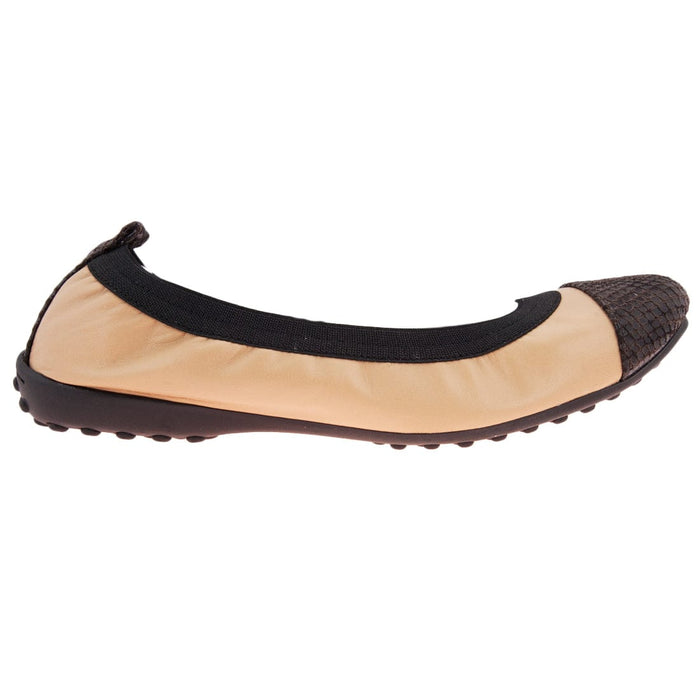 Bailarinas GOLIA MAR Camel/Brown Snake Toe Ballerina Flats