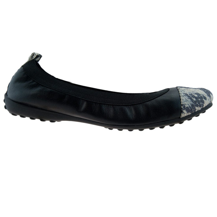 Bailarinas GOLIA NER Black/Beige Snake Toe Ballerina Flats