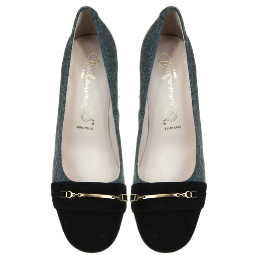 Bailarinas ALTEO GG Grey/Black Flannel Chunky Heel Pump