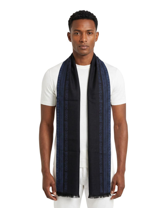 Roberto Cavalli ESZ062 04517 Royal Wool Blend Signature Mens Scarf