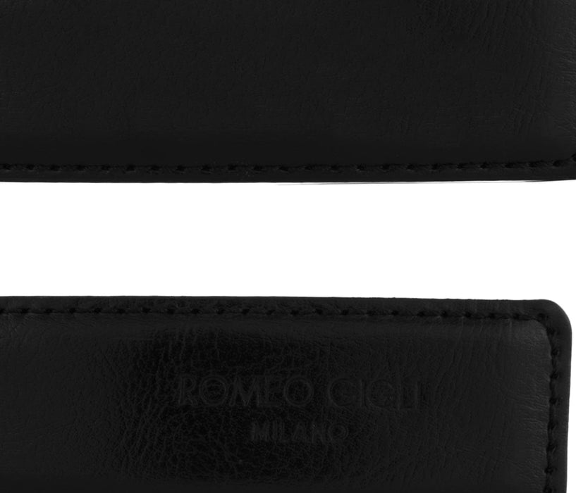 Romeo Gigli U284/35 NERO Black Leather Adjustable Belt