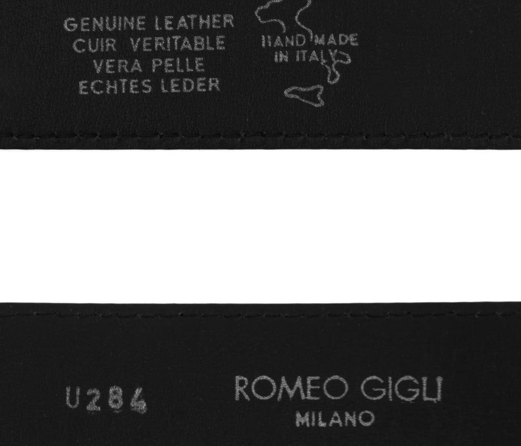 Romeo Gigli U284/35 NERO Black Leather Adjustable Belt